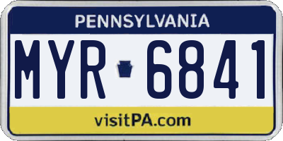 PA license plate MYR6841