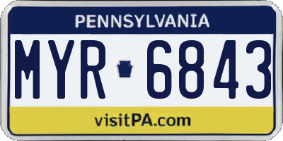 PA license plate MYR6843
