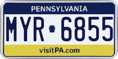 PA license plate MYR6855