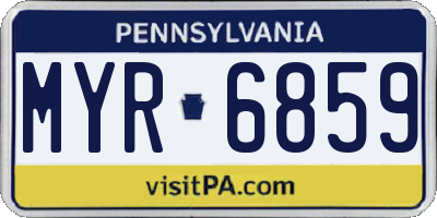 PA license plate MYR6859