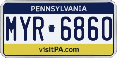 PA license plate MYR6860