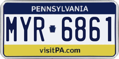 PA license plate MYR6861