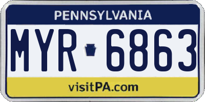 PA license plate MYR6863