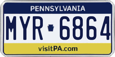 PA license plate MYR6864