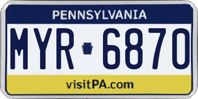PA license plate MYR6870