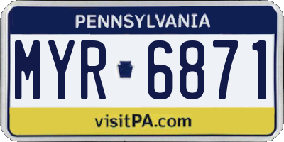PA license plate MYR6871