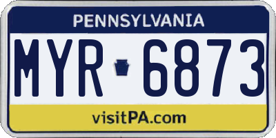 PA license plate MYR6873