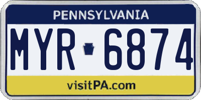 PA license plate MYR6874