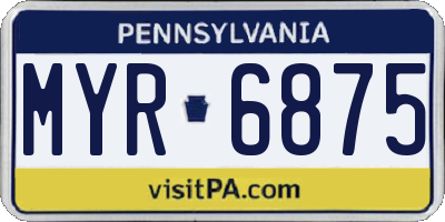 PA license plate MYR6875