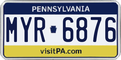 PA license plate MYR6876