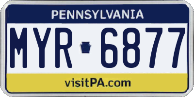 PA license plate MYR6877