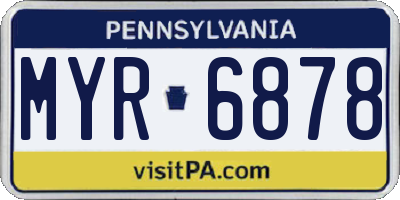 PA license plate MYR6878