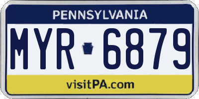 PA license plate MYR6879