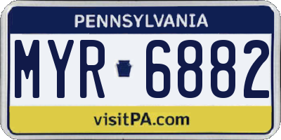 PA license plate MYR6882