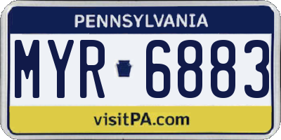 PA license plate MYR6883