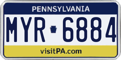 PA license plate MYR6884