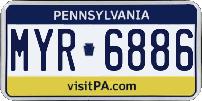 PA license plate MYR6886