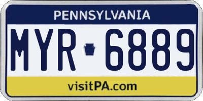 PA license plate MYR6889