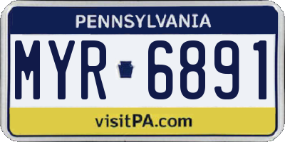 PA license plate MYR6891