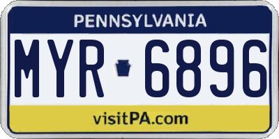 PA license plate MYR6896