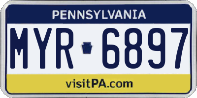 PA license plate MYR6897