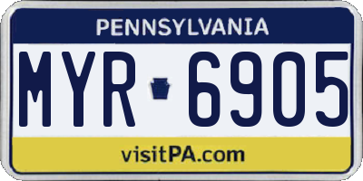 PA license plate MYR6905