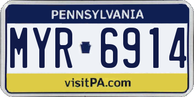 PA license plate MYR6914