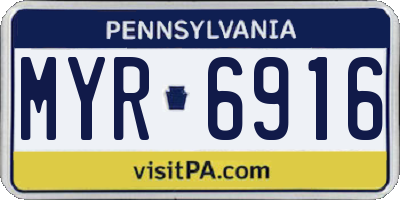 PA license plate MYR6916