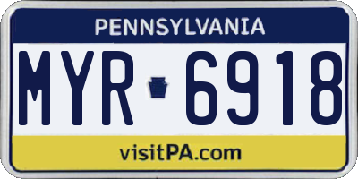 PA license plate MYR6918