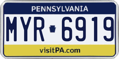 PA license plate MYR6919
