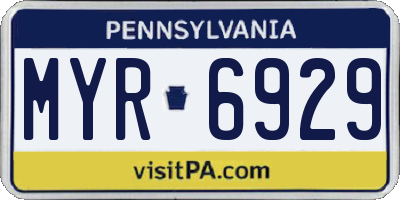 PA license plate MYR6929