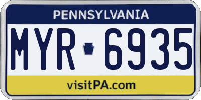 PA license plate MYR6935