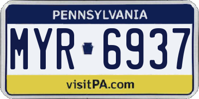 PA license plate MYR6937