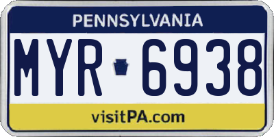 PA license plate MYR6938