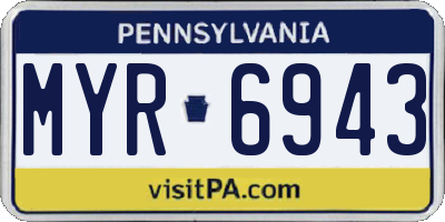 PA license plate MYR6943