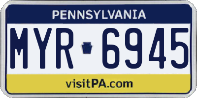 PA license plate MYR6945