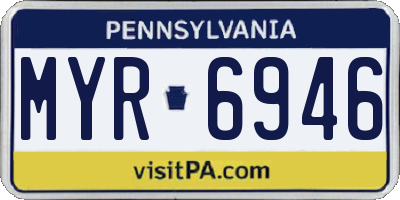PA license plate MYR6946
