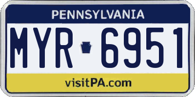 PA license plate MYR6951