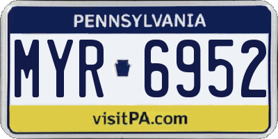 PA license plate MYR6952