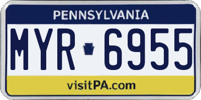 PA license plate MYR6955