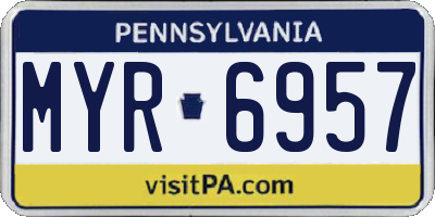 PA license plate MYR6957