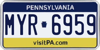 PA license plate MYR6959