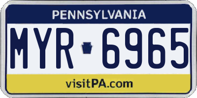 PA license plate MYR6965
