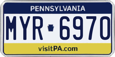 PA license plate MYR6970