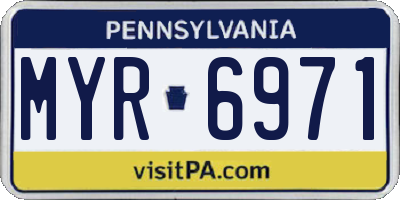 PA license plate MYR6971