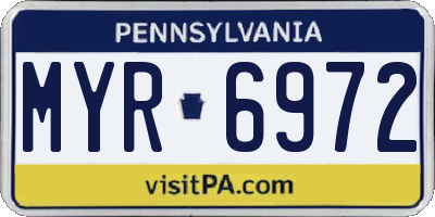 PA license plate MYR6972