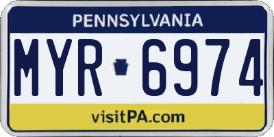 PA license plate MYR6974