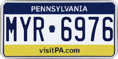 PA license plate MYR6976