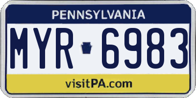 PA license plate MYR6983