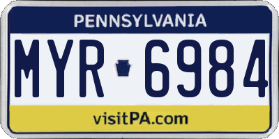 PA license plate MYR6984